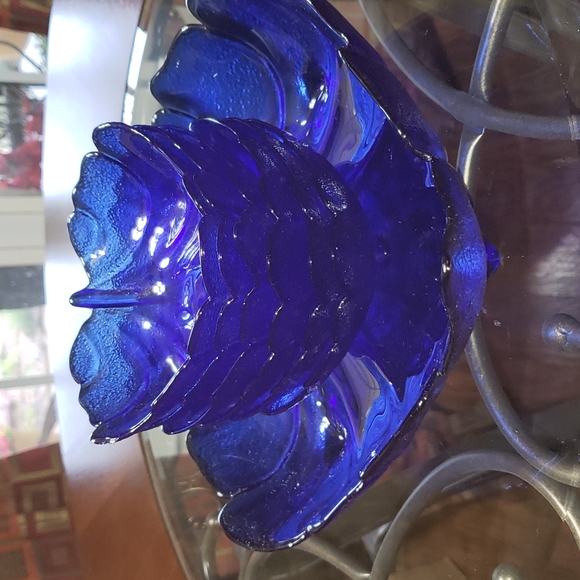 Vintage Tabletop Unlimited Lisbon Collection Cobalt Blue Leaf Serving Set 7PC - Picture 8 of 11
